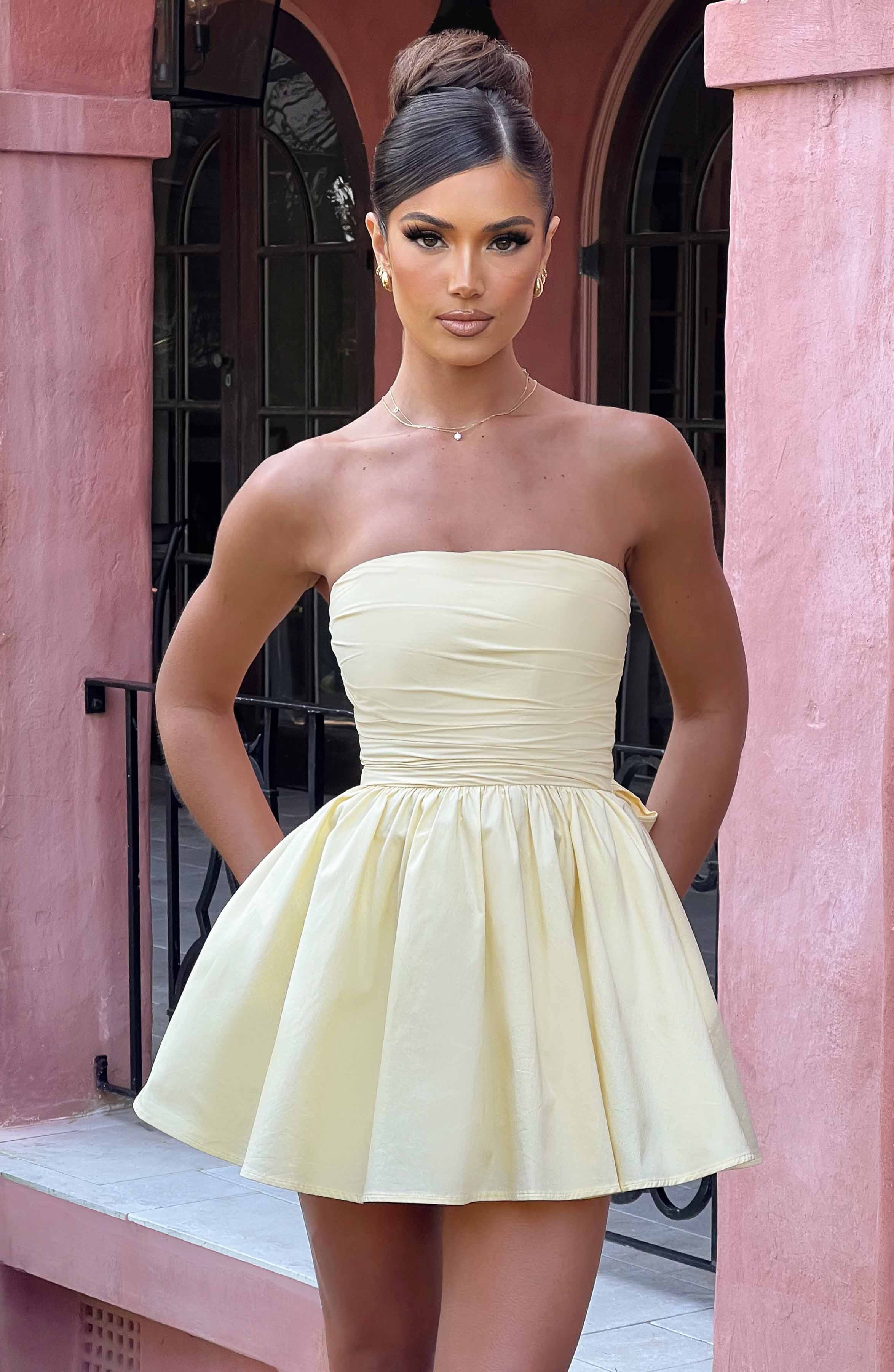 katrina mini dress lemon Katrina Mini Dress - Lemon