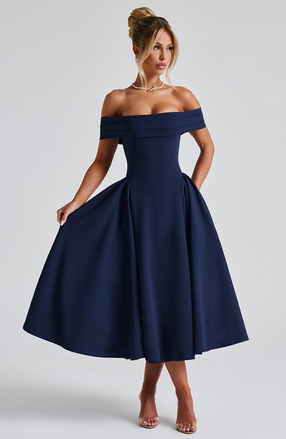 Miranda Midi Dress - Navy NEVALA Miranda Midi Dress - Navy NEVALA