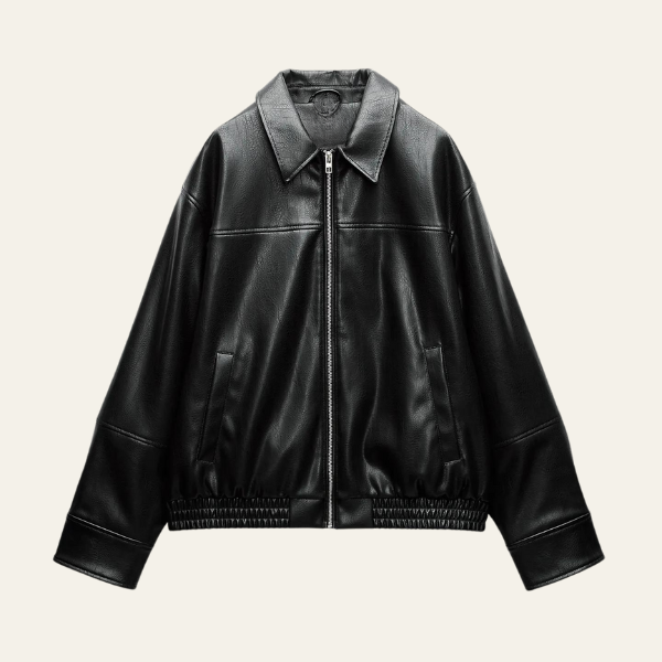 ROME FAUX LEATHER BOMBER