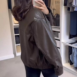 ROME FAUX LEATHER BOMBER