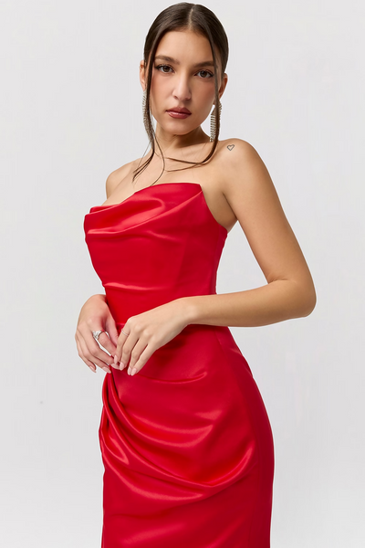 Aje Adrienne Satin Gown - Scarlett