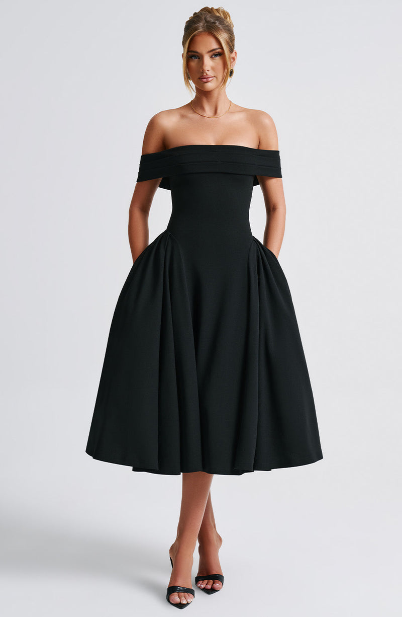 Miranda Midi Dress - Black