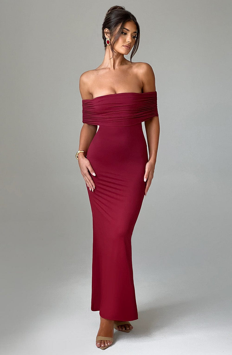 Maroon maxi dress uk hotsell