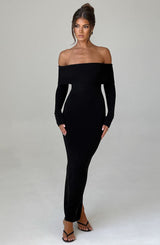 Beverley Knit Maxi Dress - Black