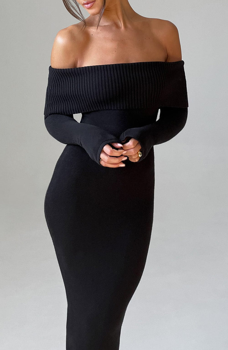 Beverley Knit Maxi Dress - Black