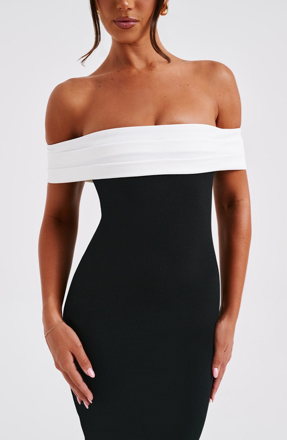 Bex Midi Dress - Black/White - XL