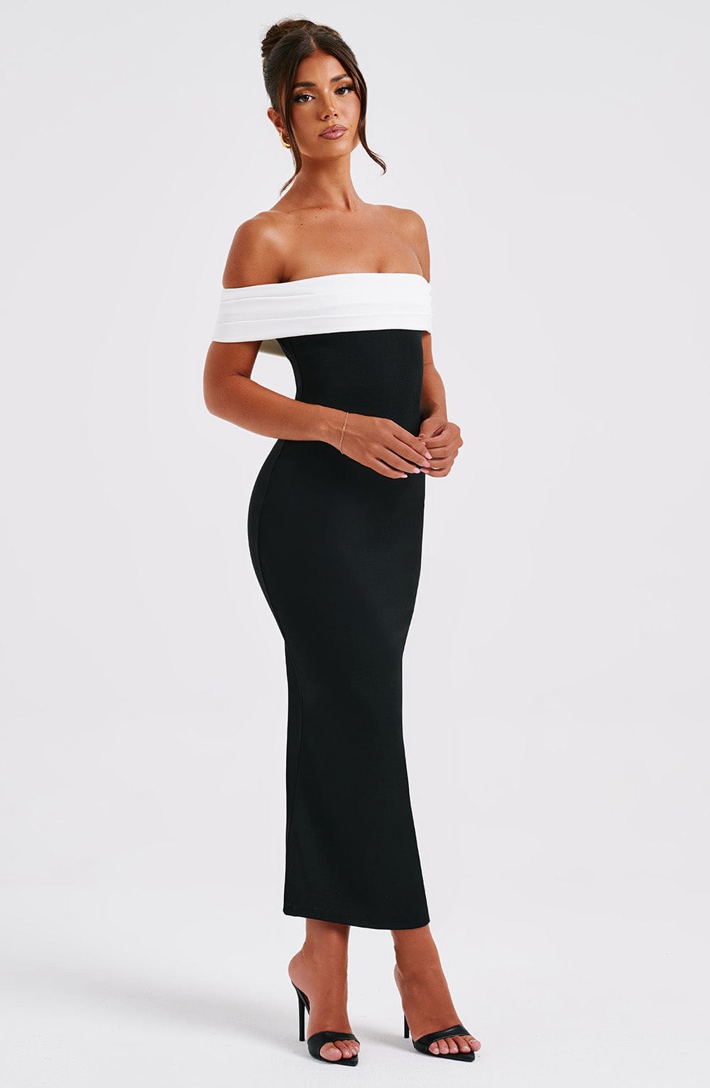 Bex Midi Dress - Black/White - S