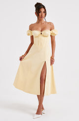 Courtney Midi Dress - Lemon