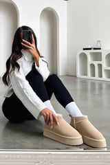 Eesha Platform Boots - Sand