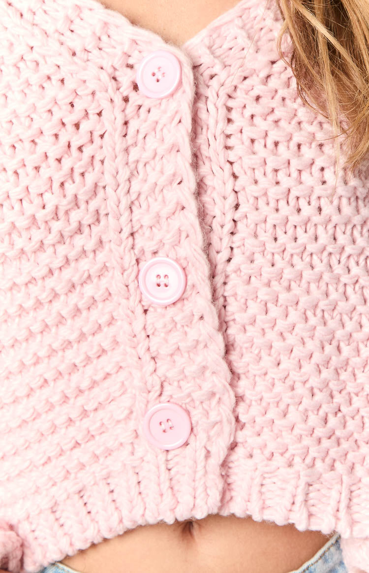 Jen Light Pink Knit Cardigan