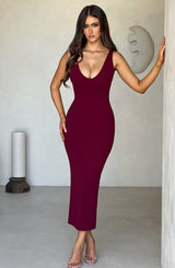 Lucinda Midi Dress - Burgundy