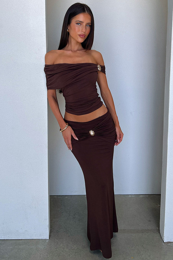 Malika Maxi Skirt - Brown