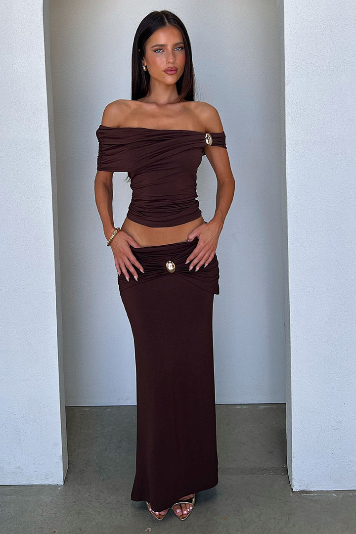 Malika Maxi Skirt - Brown