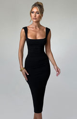 Malina Midi Dress - Black