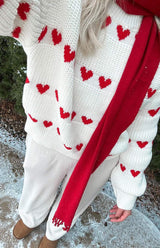 Lovey Red Heart Stripe Jumper