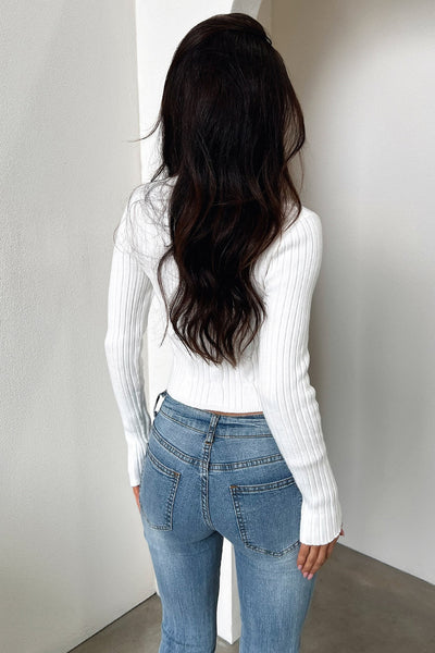 Kathy Knit Zip-Up - Cream